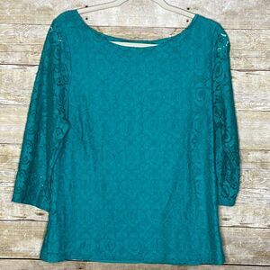 BANANA REPUBLIC LACE CASUAL MODIST OFFICE CAREER LINED CONTEMPORARY BLOUSE SZ.14